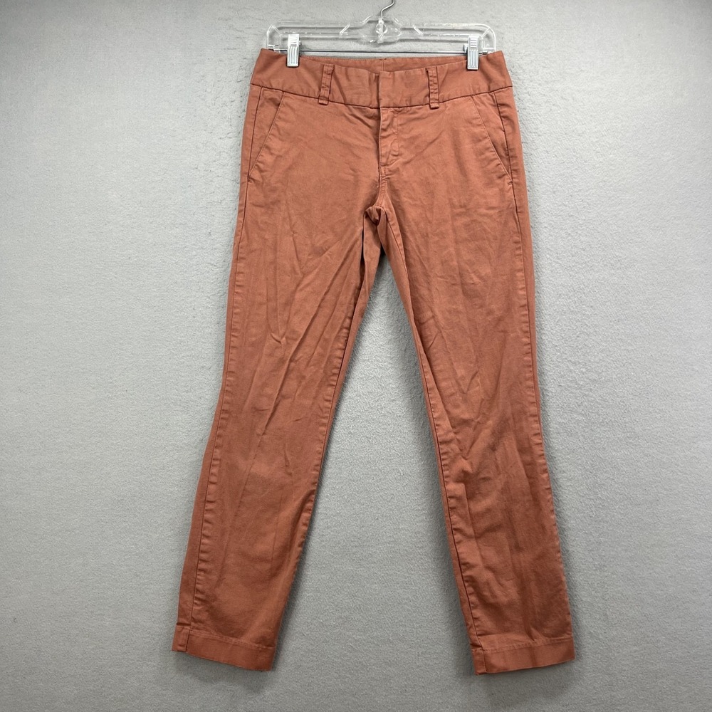 J Crew Andie Chino Pants Womens 2 Salmon Terracotta Pink Cotton Crop Chinos